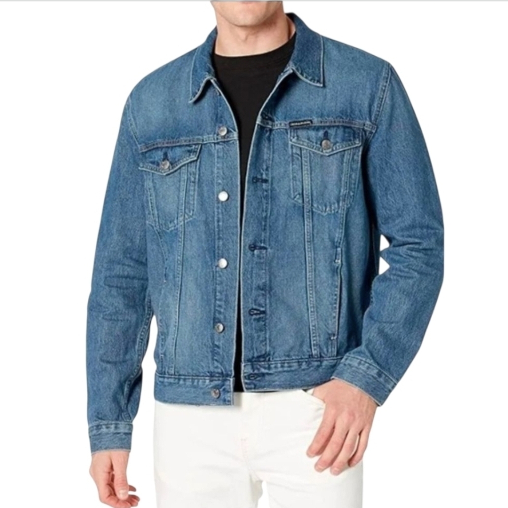 Calvin Klein Mens Jean Denim Trucker Jacket Size Small